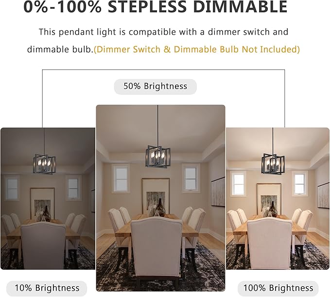 ANKYLHUA Black Chandelier,6-Lights Ceiling Light Fixture E12,Adjustable Hight Pendant Lights Kitchen Island,Chandeliers for Dining Room Bedroom,Entryway,Foyer