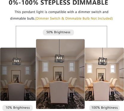 ANKYLHUA Black Chandelier,6-Lights Ceiling Light Fixture E12,Adjustable Hight Pendant Lights Kitchen Island,Chandeliers for Dining Room Bedroom,Entryway,Foyer