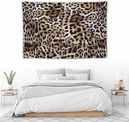 HZOHNAGO Leopard Print Tapestry Nature Wildlife Vintage Cheetah Fur Spot Animal Skin Wild Animals Spots Printed Wall Tapestry Painting Wall Hanging for Bedroom Living Room Dorm 60" W x 40" H