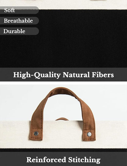 StorageWorks Storage Bins, Fabric Storage Bins for Shelves, Extra Large Storage Baskets with Metal Frame, Closet Baskets and Bins with Handles, Jumbo, Black and White, 2-Pack