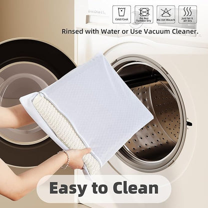 Bathroom Rugs Non Slip Washable, Super Absorbent Thin Bath Mat Small Quick Dry Low Pile Bathroom Rug, White 20"x30"