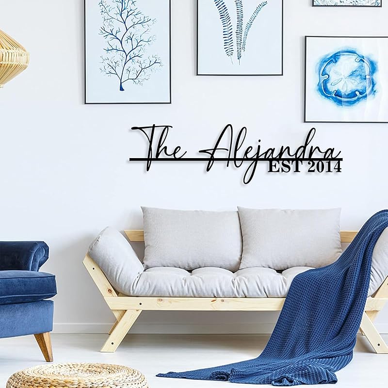 Personalized Family Name Sign | Custom Metal Sign | Metal Wall Art | Last Name Signs for Home | Wall Decor | Split Letter Monogram Sign | Home Letters | Wedding Gift | Housewarming Couples Gift