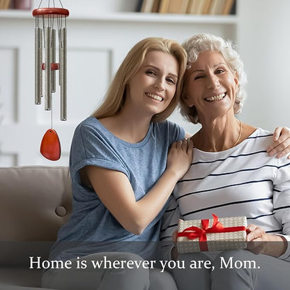 28" Wind Chime for Mothers Day, Decorative Wind Chimes for Outside, Memorial Windchimes Remembrance Gift for Women Mom Grandma, Metal Wind Chimes Outdoor Decor for Garden Patio Zen(Copper)