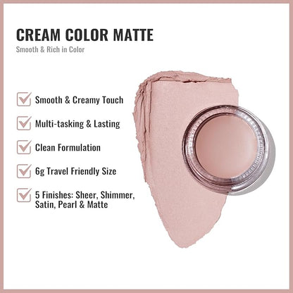 Oulac Matte Eyeshadow 3-in-1 Eyeshadow Nude Eye Primer&Eyeliner Highly Pigmented Waterproof Smudge-proof Long Lasting Wear Smooth&Blendable Formula for Natural Look,Vegan & Cruelty-Free,CM02