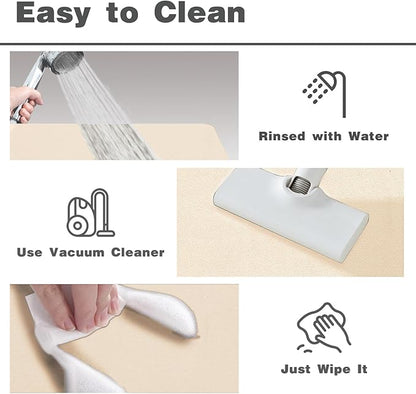 Small Bathroom Mat Quick Dry, Bathroom Rugs Non Slip Washable Thin Absorbent Bath Mat Fits Under Door Bathroom Floor Mat Perfect for Bath, Shower, or Sink 12"x12"/1'x1‘ Beige