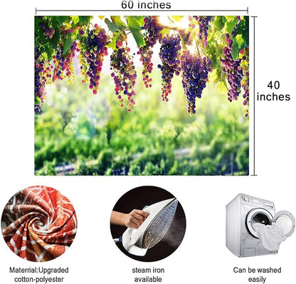 BULOR Vineyard Tapestry Grapes Clusters Wine Rustic Vintage Tapestry Wall Hangings Tapestry for Kids Bedroom Living Room Dorm Man Cave Background(60x40 Inch)