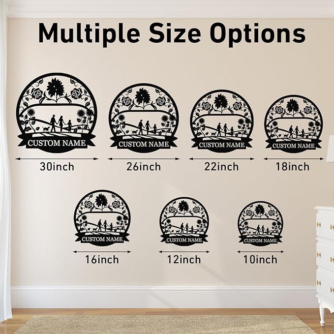 Personalized Family Name Sign, Custom Family Signs Metal Wall Decor, Family Wall Art, Metal Signs Customized, Family Wall Decor for Living Room, Rustic Hanging Decoration Sign, Housewarming Gifts