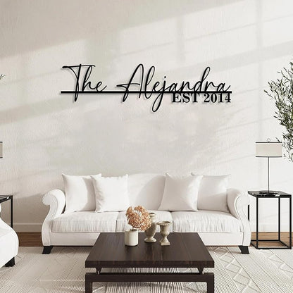 Personalized Family Name Sign | Custom Metal Sign | Metal Wall Art | Last Name Signs for Home | Wall Decor | Split Letter Monogram Sign | Home Letters | Wedding Gift | Housewarming Couples Gift