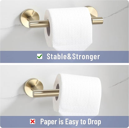 BVL Toilet Paper Holder Brushed Gold Wall Mount Stainless Steel 304 Large Mega Roll