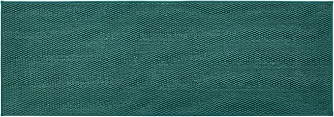 Bathroom Runner Rugs Non Slip Washable Chenille Bath Rug for Long Bath Mats, Dark Green 24"x70"