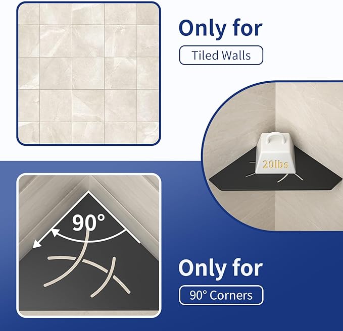 Corner Shower Shelf 10", Matte Black 304 Stainless Steel Pentagonal Corner Shelf Recessed Bathroom Storage Shampoo Holder Organizer Shelf 2 Pack