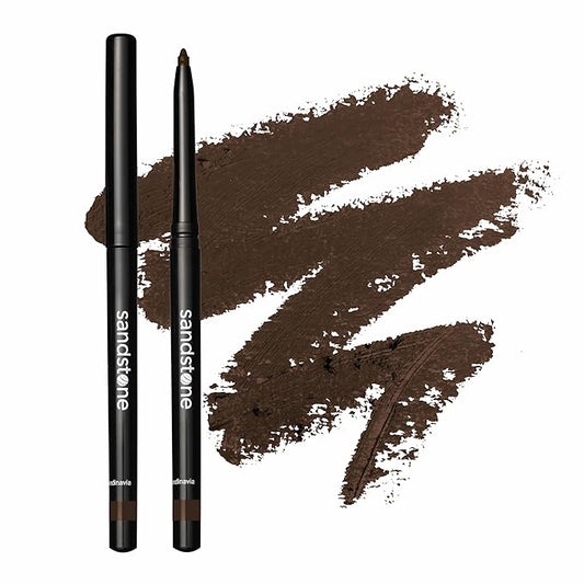 Waterproof Eyeliner Pencil - Vegan Hypoallergenic for Sensitive Eyes - Smudge Proof Gel Makeup (Brown)