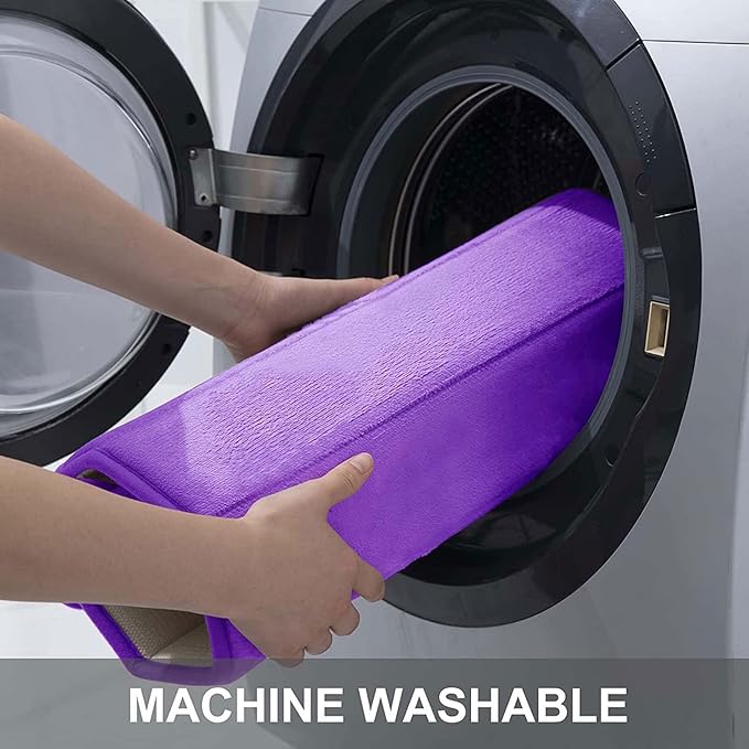 Buganda Memory Foam Bath Mat, 24" x 16", Ultra Soft and Non-Slip Bathroom Rugs, Water Absorbent and Machine Washable Bath Rug for Bathroom, Shower, and Tub, Purple