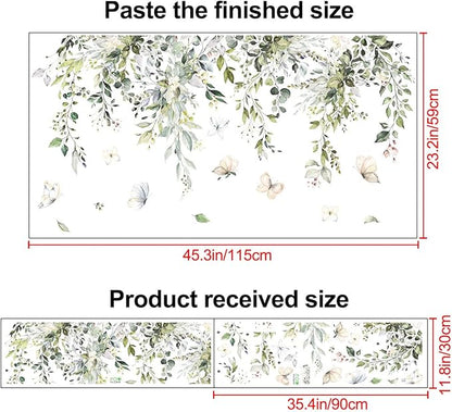 Amaonm Creative Removable Rainforest Plants Wall Decals Hanging Green Leaves and Vines Wall Stickers 3D Home Wall Corner Background Decoration Decor for Kids Girls Bedroom Nursery Offices Living Room