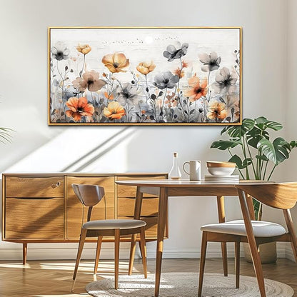 ZUITINGHUA Wood Framed Canvas Wall Art For Living Room Large Wall Decor For Office Bedroom Decorations Flowers Landscape Pictures Farmhouse Paintings Artwork Aesthetic Mural Home Decor 30x60 In