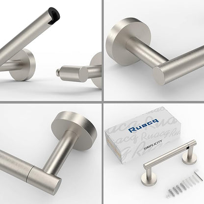 Ruacq Toilet Paper Holder Brushed Grey Double Post Pivoting Round Tissue Holders Roll Holder Hangers Toilet Paper Holders SUS 304 Stainless Steel Modern Wall Mounted