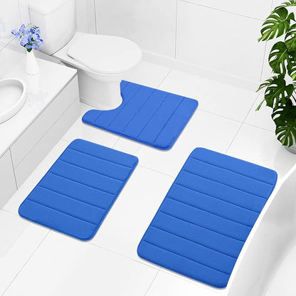 Buganda Memory Foam Bath Mat, 47" x 17", Ultra Soft and Non-Slip Bathroom Rugs, Water Absorbent and Machine Washable Bath Rug Runner for Bathroom, Shower, and Tub, Royal Blue