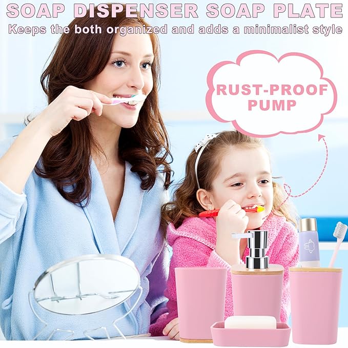 Pink Bathroom Accessories Set with Glitter Shower Curtain and Rugs,Bathroom Sets with Extra Soft and Absorbent Bath Rugs Sequin Shower Curtain Pink Bathroom Sets for Bath Decor