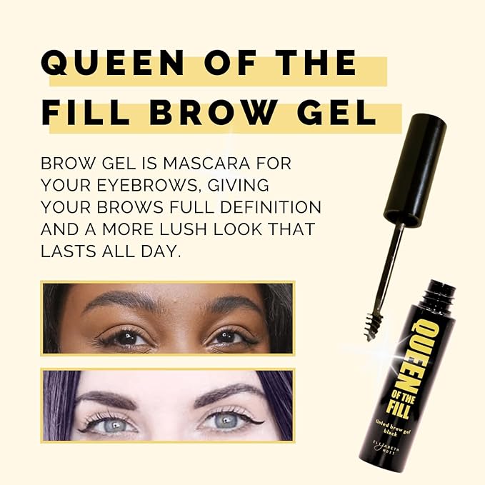 Elizabeth Mott Queen of the Fill Eyebrow Gel ?€? Tinted Brow Filler, Volumizer & Setter, Natural-Looking Fuller Brows ?€? Covers Gray Hairs, Water-Resistant, Long-Lasting ?€? Cruelty-Free, Blonde Shade, 4g