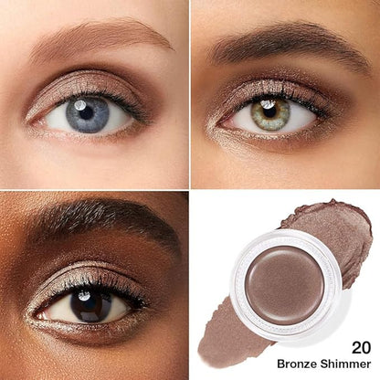 Cream Glitter Bronze Shimmer Metallic Eyeshadow Palette Makeup, Natural Single Mini Instant Holographic Eyeshadow For Older Women, Sombras Crema Para Ojos, Talc, Paraben & Cruelty Free, 20