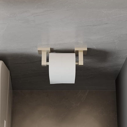 Ruacq Toilet Paper Holder Brushed Nickel Double Post Pivoting Square Tissue Holders Roll Holder Hangers Toilet Paper Stand Stainless Steel and Zinc Alloy Modern Wall Mounted