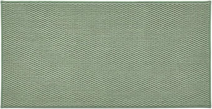 Bathroom Rugs Non Slip Washable, Super Absorbent Thin Bath Mat Quick Dry Low Pile Bathroom Rug, Sage Green 24"x47"