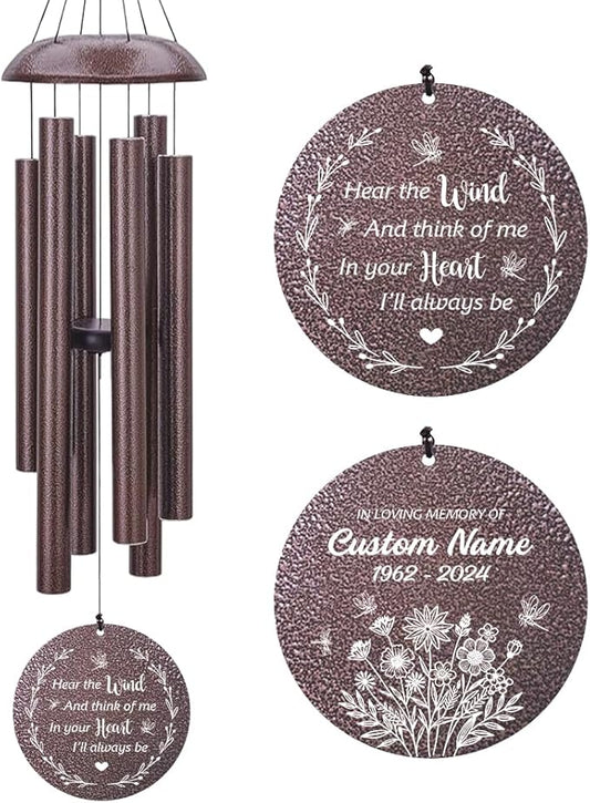 Personalized Wind Chimes, Wind Chimes for Loss of Loved Father/Mother/Lover, Commemorative Sympathy Bereavement Gifts for Condolences/Funeral (36 inch)