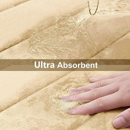 Buganda Memory Foam Bath Mat, 59" x 20", Ultra Soft and Non-Slip Bathroom Rugs, Water Absorbent and Machine Washable Bath Rug Runner for Bathroom, Shower, and Tub, Gold