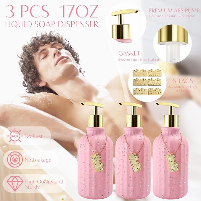 32PCS Bathroom Set Bathroom Sets with Shower Curtain and Rugs Pink Bathroom Accessories,Shower Curtain Set,Bathroom Rug Set with Bathroom Trash Can