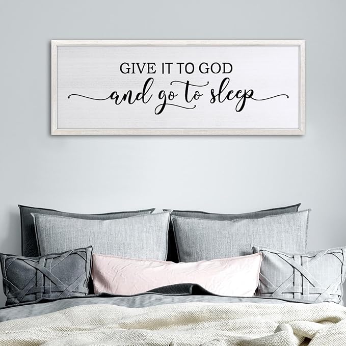 Sweet Dreams Above Bed Wall Decor Art 24"X10" Master Bedroom Over Bed Wall Wood Framed Sign (White)