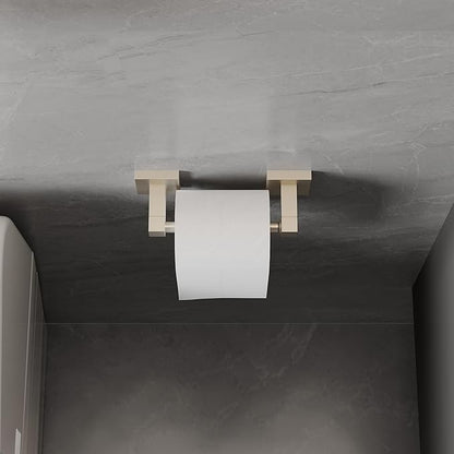 Ruacq Toilet Paper Holder Brushed Nickel 2 Pack Double Post Pivoting Square Tissue Holders Roll Holder Hangers Toilet Paper Stand Stainless Steel and Zinc Alloy Modern Wall Mounted