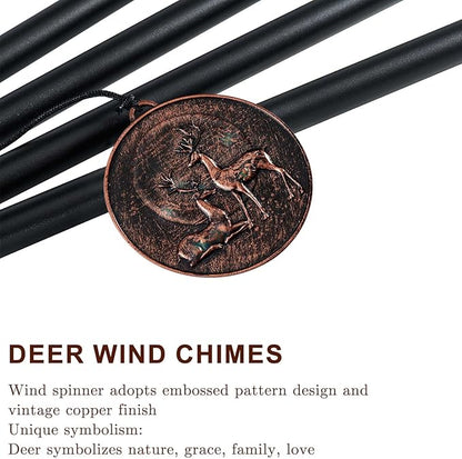 Wind Chimes for Outside, Deer Deep Tone Vintage Wind Chime Outdoor Clearance, Sympathy/Memorial/Festivals/Birthday Gift for Mom Dad Grandma, Home Garden Patio Decor (32" Deer)