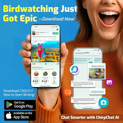 Smart Bird Feeder with Camera, Seamlessly Integrated Solar Panel Birdwatching Camera with SD Card, Lifetime Free AI Identify Bird Species&Auto Video Capture, House Warming Gifts with Greeting Card