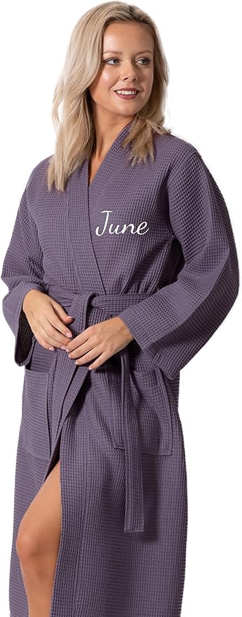 Turkish Linen Waffle Knit Lightweight Kimono Spa & Bath Robes for Women - Quick Dry - Soft