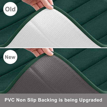 Buganda Memory Foam Bath Mat, 47" x 20", Ultra Soft and Non-Slip Bathroom Rugs, Water Absorbent and Machine Washable Bath Rug Runner for Bathroom, Shower, and Tub, Dark Green