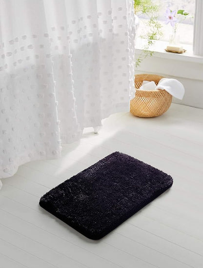 Suchtale Non Slip Bath Mat (20 x 32, Dark Purple) Water Absorbent Soft Microfiber Shaggy Bathroom Rug Machine Washable Thick Plush Shower Mat