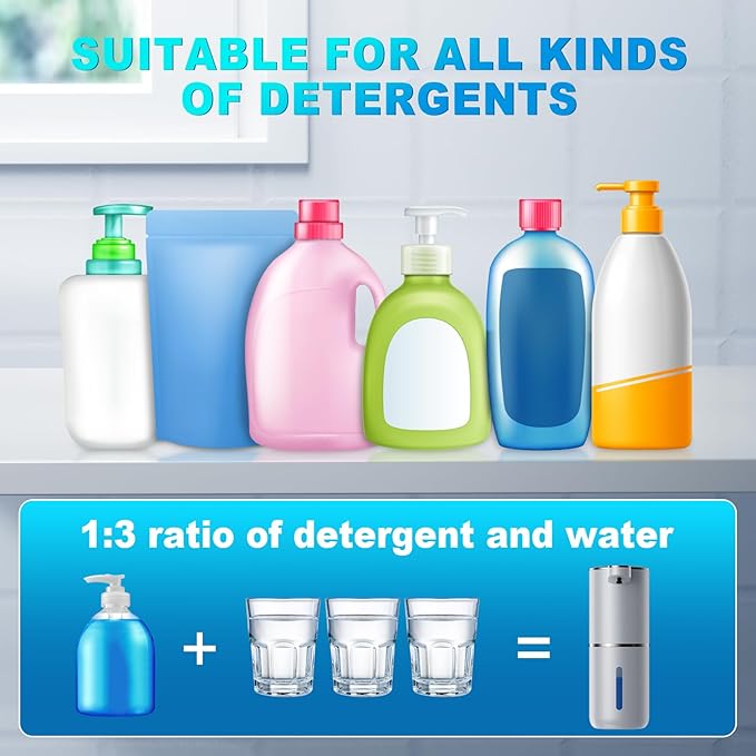 Automatic Foaming Soap Dispenser, 12.8oz/380ml Wall Mount Touchless Soap Dispenser with Sensor, 4-Level Adjustable, IPX5 Waterproof, USB Rechargeable for Bathroom, Kitchen