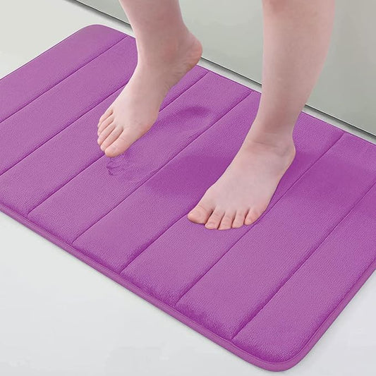 Buganda Memory Foam Bath Mat, 30" x 20", Ultra Soft and Non-Slip Bathroom Rugs, Water Absorbent and Machine Washable Bath Rug for Bathroom, Shower, and Tub, Violet
