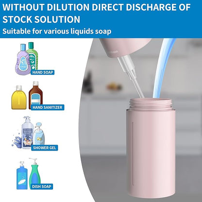 Automatic Soap Dispenser Touchless, Modern, Kitchen & Bathroom, Hands-Free, Adjustable Volume, Long Battery Life, Compatible with Thick & Thin Soap, Easy for Toddlers, Clog-Free, Pink