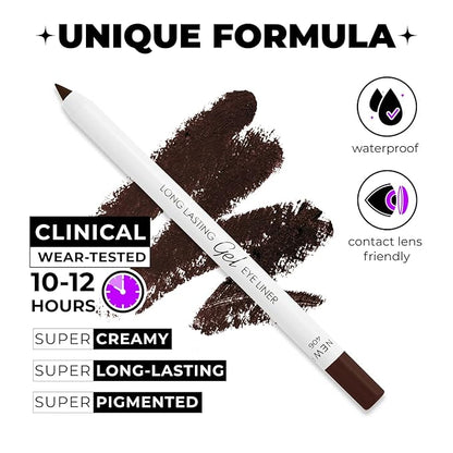 Burgudy Eyeliner, Ultra Long Lasting Gel Eyeliner Pencil, Waterproof Eye Liner, Smudge Proof, Creamy Eye Pencil, Waterline, Sweat Proof Makeup, Highly-Pigmented (406 Shade)