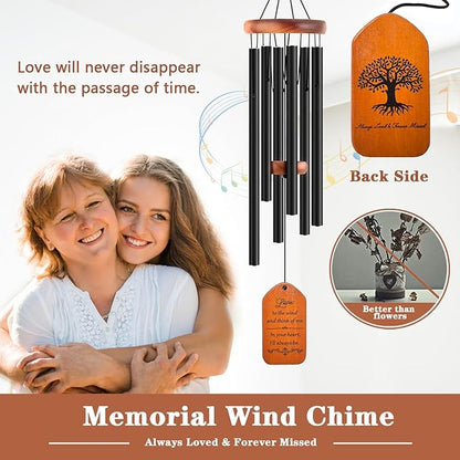 Sympathy Gift Baskets, 30" Wooden Memorial Wind Chimes for Loss of Loved One, Memorial/Bereavement/Condolence/Funeral Gifts, in Memory of a Loved One Mother Father