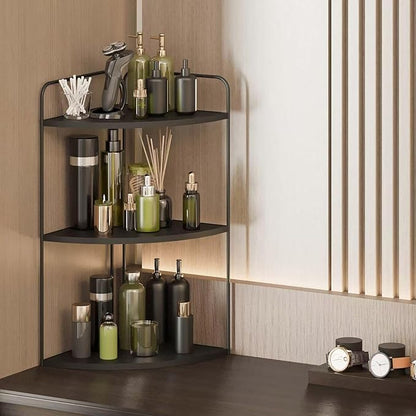 Bathroom Counter Organizer,Countertop Organizer,Vanity Organizers,Bathroom Storage,Bathroom Sink Organizers,Counter Shelf,Corner Counter,Corner Shelves(Black)