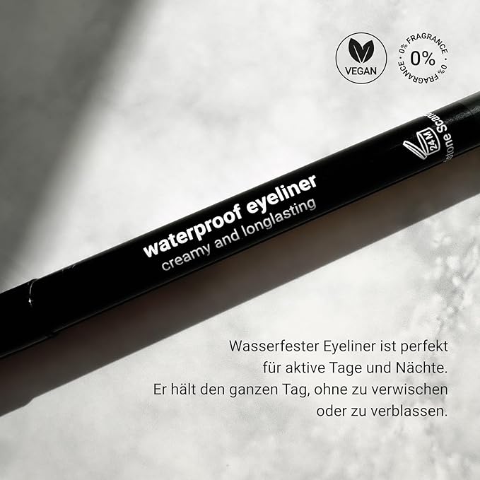 Waterproof Eyeliner Pencil - Vegan Hypoallergenic for Sensitive Eyes - Smudge Proof Gel Makeup (Brown)