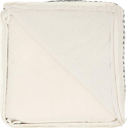 REDEARTH · Tufted Pouf Ottoman with Filler Textured Storage Cube Bean Bag Pouffe Footrest for Living Room, Bedroom, Nursery, Home Decor - 100% Cotton (17.5"X17.5"X17.5", Motley Bohemia Multi)