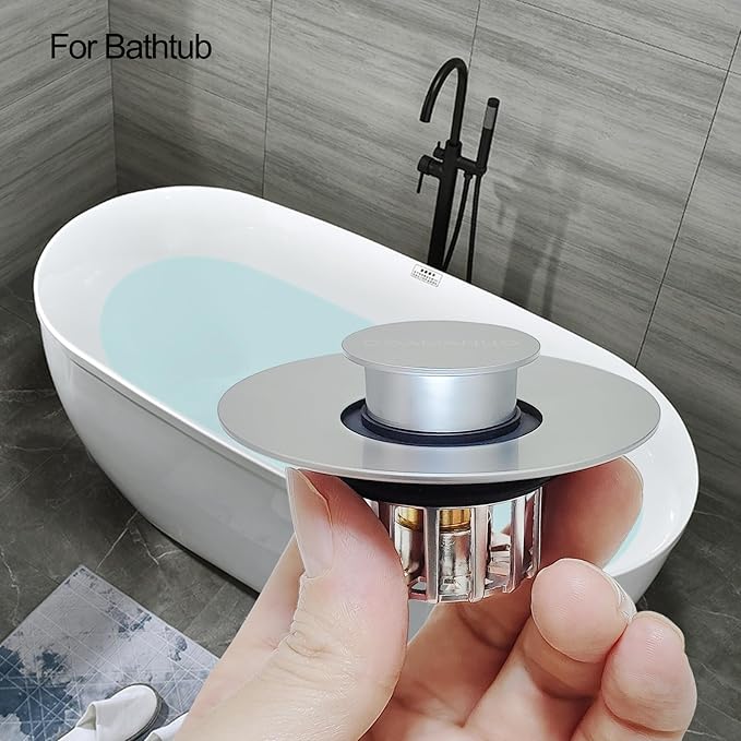 Bathtub Stopper | Shower Drain Hair Catcher, Pop-up Tub Stopper with Strainer | Pop-up bathtub drain plug | Drai Protector for 1-1/2 to 1-3/4" Bath Drain Hole