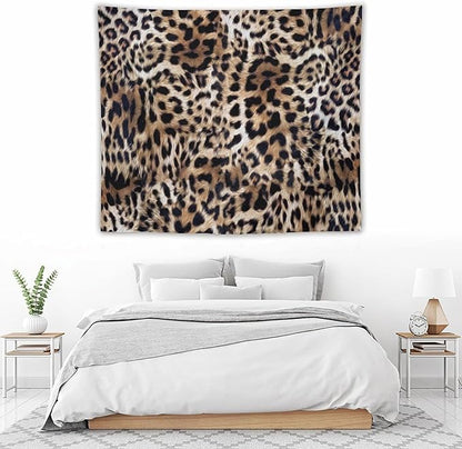 HZOHNAGO Leopard Print Tapestry Nature Wildlife Vintage Cheetah Fur Spot Animal Skin Wild Animals Spots Printed Wall Tapestry Painting Wall Hanging for Bedroom Living Room Dorm 60" W x 50" H