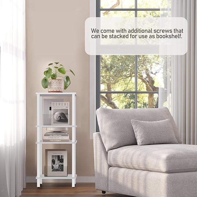 TUTOTAK End Table with Charging Station, Small Side Table with Outlets, Nightstand Bedside Table, 2-Tier Storage Shelf for Small Space, Living Room, Bedroom, Marble White TB01BMW040