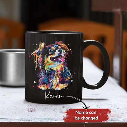 Customizable Dog Themed Ceramic Mug, 11oz & 15oz, Personalized with Name and Colorful Pet Design, Ideal for Dog Lovers
