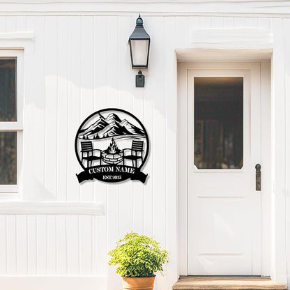 Custom Metal Camping Signs Outdoor - Personalized Size Rustic Wall Art, Lake House Decor, Farmhouse Gift for RV, Cabin & Garden - MADE IN USA