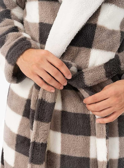 DAVID ARCHY Men's Soft Fleece Plush Robe Full Length Long Bathrobe